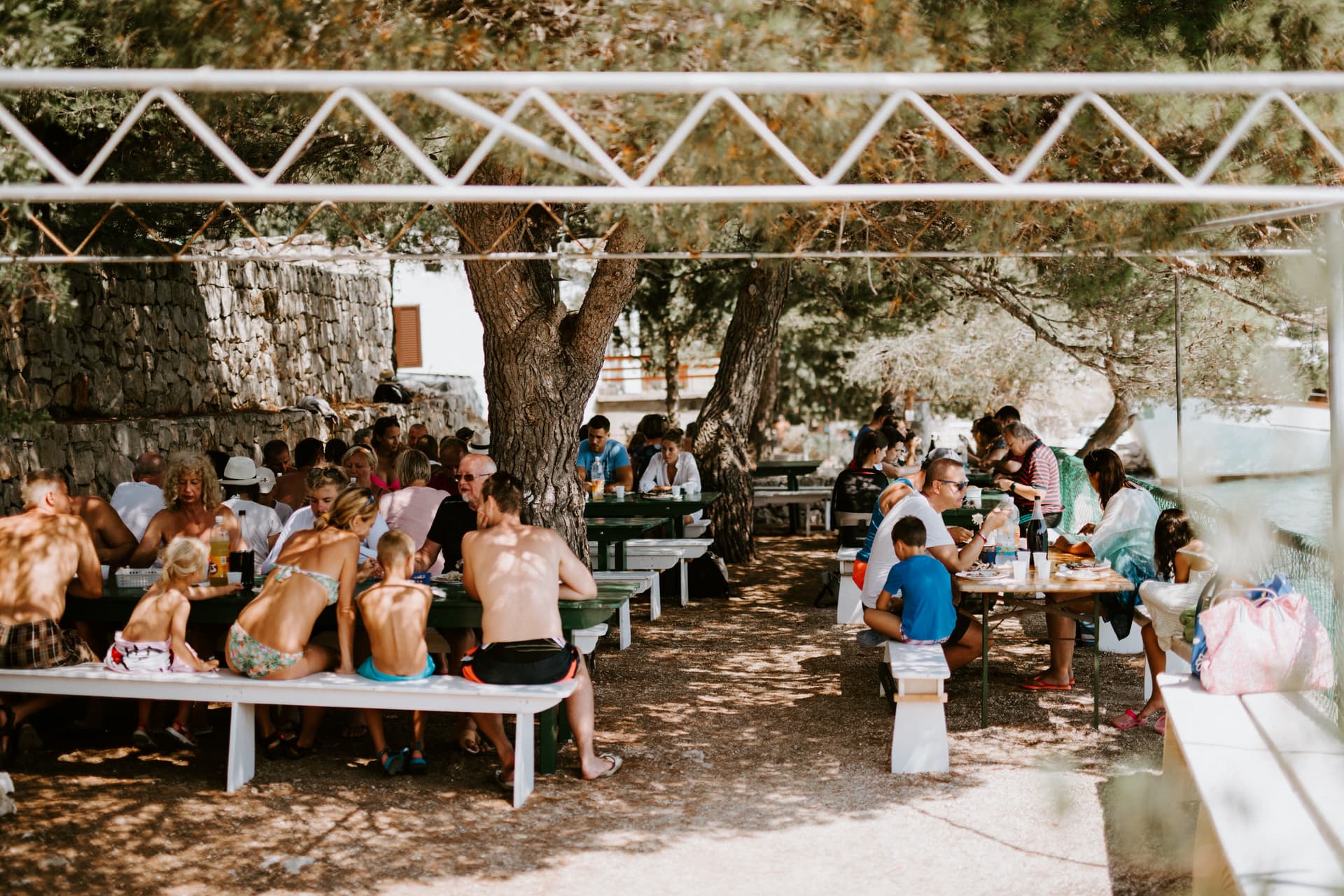 Grilled lunch served on board Kanela